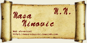 Maša Ninović vizit kartica